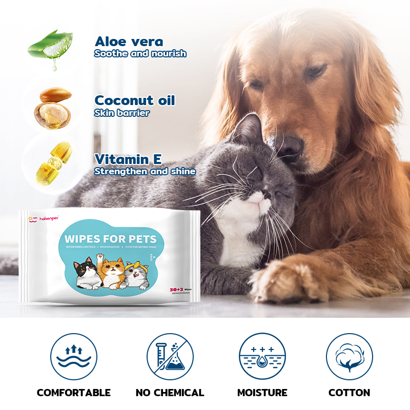 Haisen Pet Moist Wipes – Protected and Efficient Cleansing for Pet Eyes, Hair, and Ears