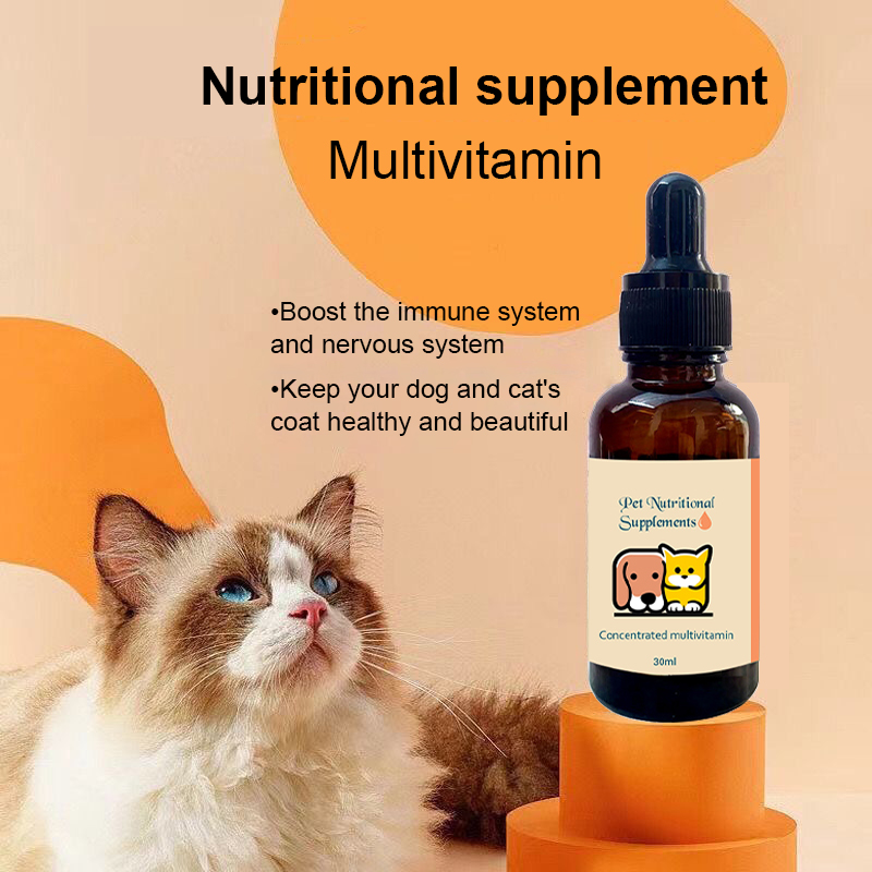 Personal Label 15-in-1 Pure Liquid Multivitamin Drops for Cats - Pet Vitamin Dietary supplements